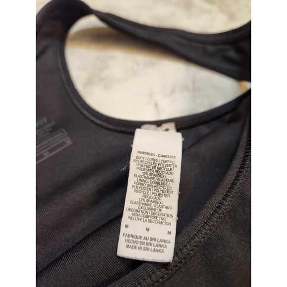 Nike Dri-Fit Women's Black Solid Stretch Scoop Neck Racerback Sport‎ Bra Size M - Picture 4 of 6
